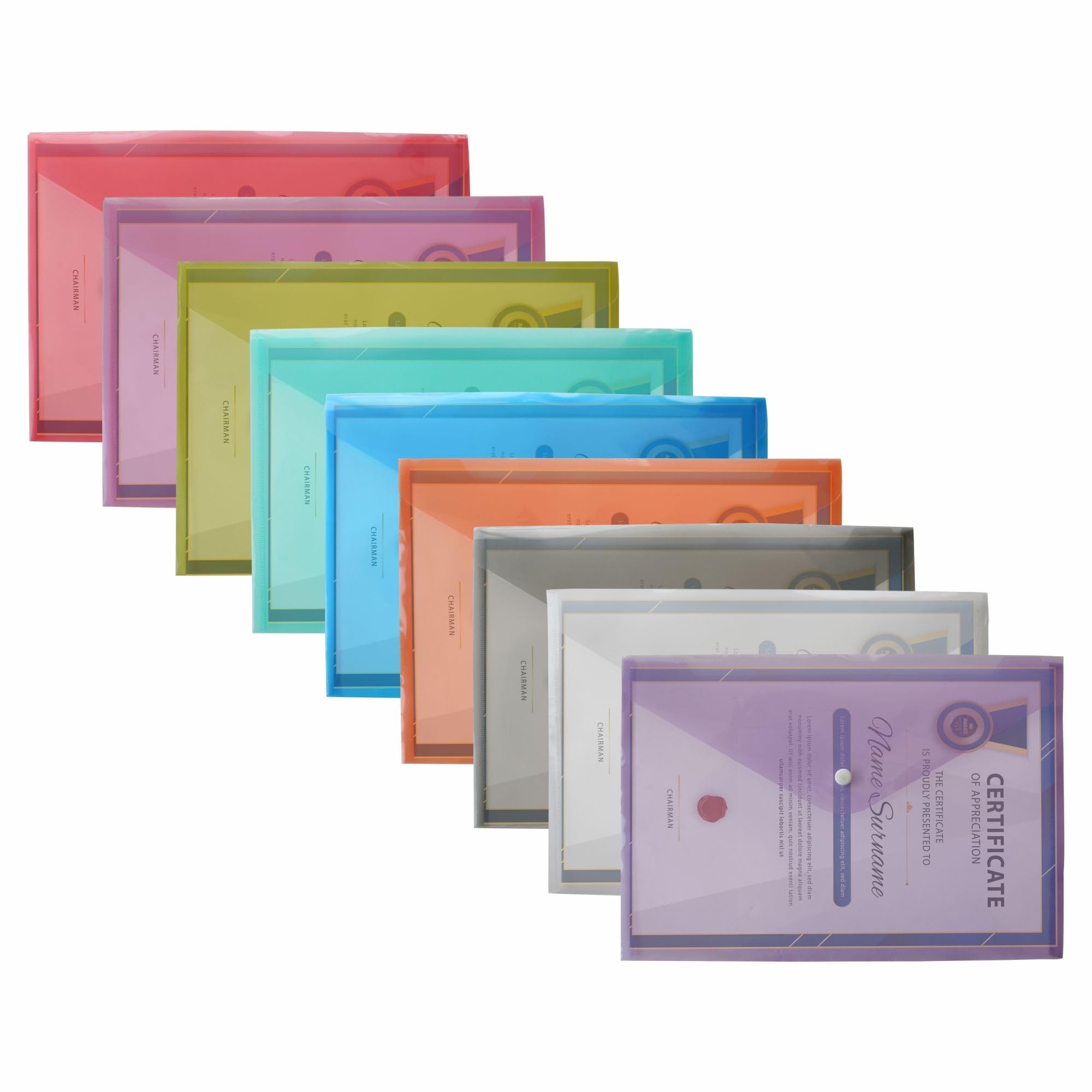 M1SS A4 Clear Document Folders Plastic Wallets Folder - 50 Pack 𝗕𝗨𝗟𝗞 𝗕𝗨𝗬 Popper Wallet with Button Closure (Random)
