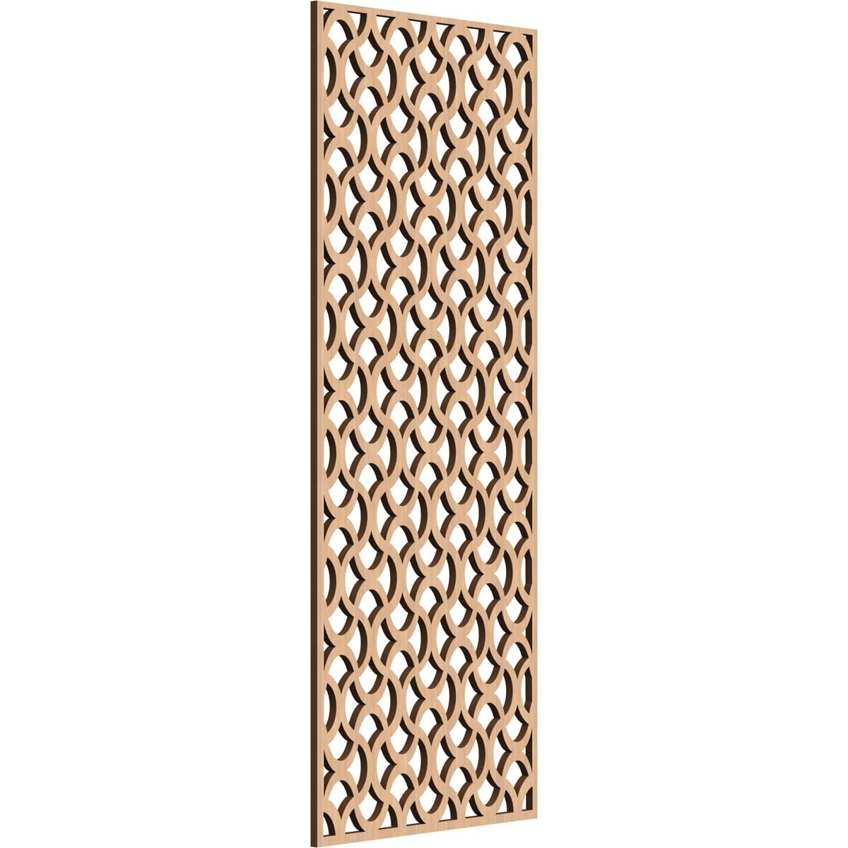 Resort Decorative Pierced Fretwork Wood Wall Panels, 17 3/8"W x 44 3/8"H x 3/8"T, Hickory