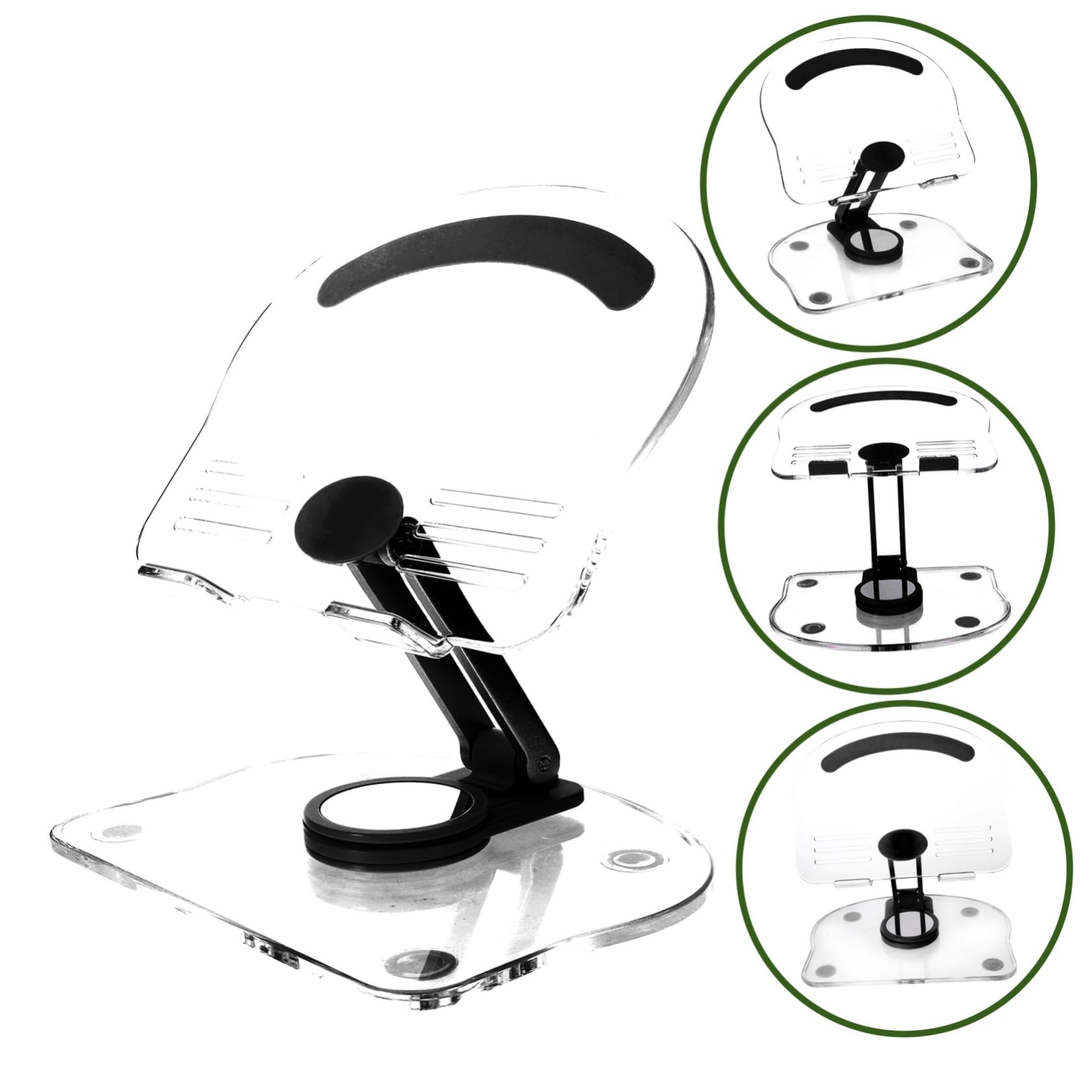 Soporte Ajustable para Tablet y Teléfono Soporte Plegable Base Estable para Escritorio Compatible con iPad y Diseño y Antideslizante Negro
