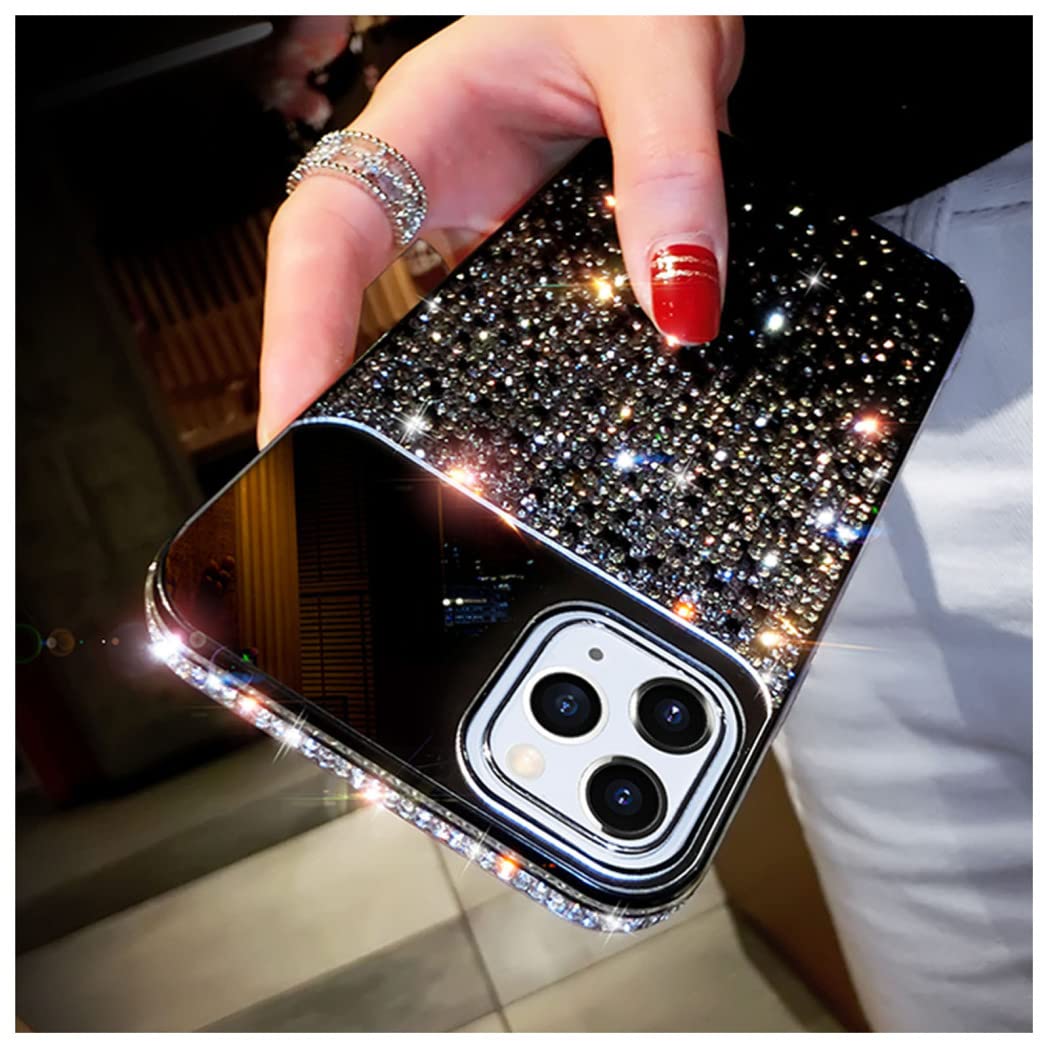 Custodia Glitter Cristallo Con Specchio Per IPhone 14/14 Pro/14 Plus/14 Pro Max – Viola, Con Strass E Diamanti, TPU Morbido - 5