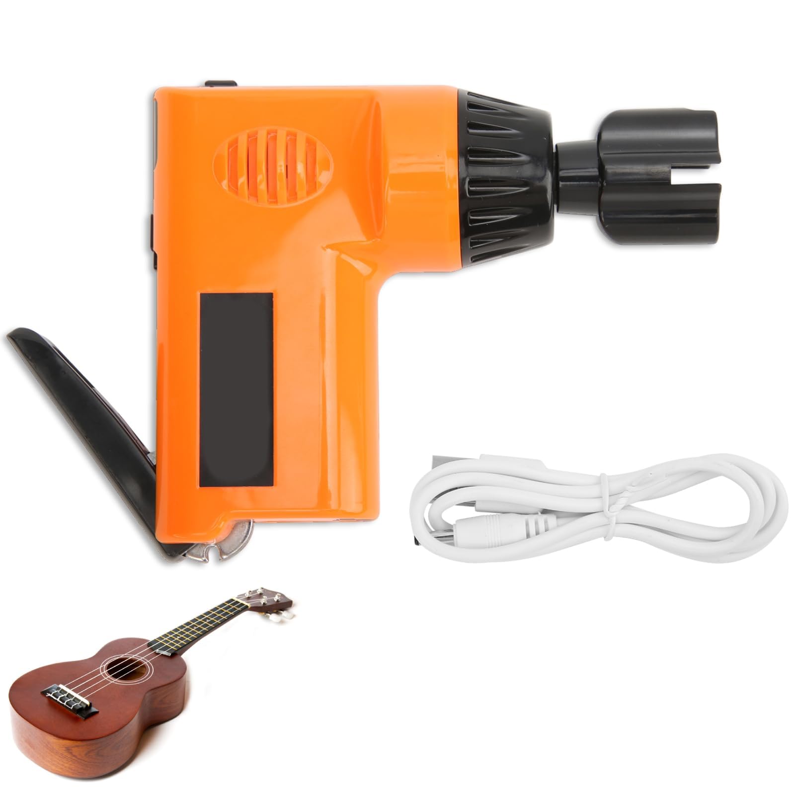 Coupe-Cordes de Guitare Électrique, Multifonctionnel Enrouleur de Cordes Outil d'entretien de Guitare Accessoires d'Instruments pour Guitare Basse Ukulélé 2.7‑4.3V(Orange)