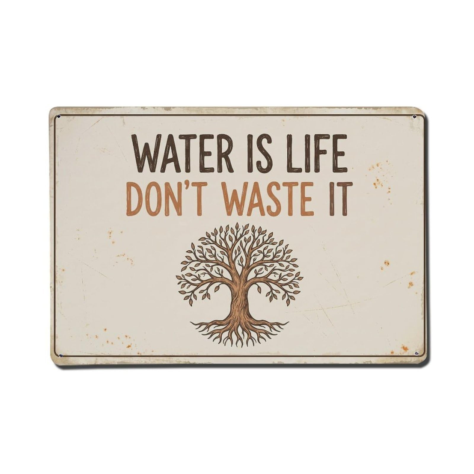 Olhnbad Style Water Is Life Dont Waste It Conservation Quote Metal Tin Sign
