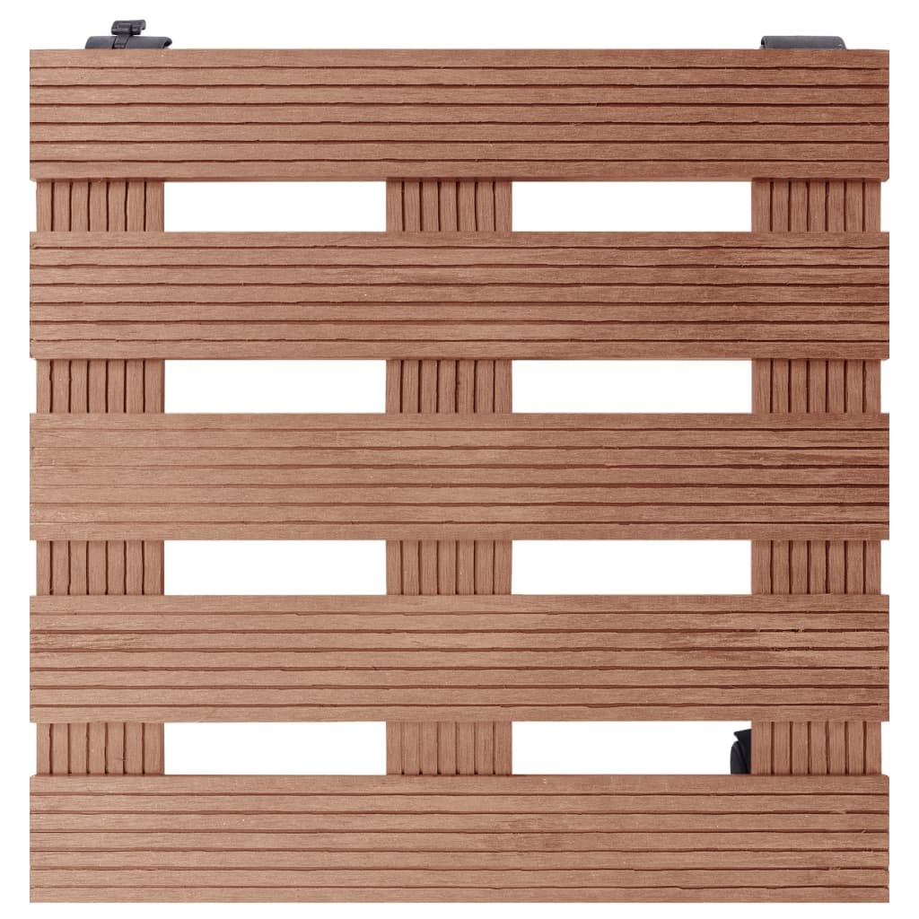 Pflanzenroller 4 Stk. Braun 30x30x7,5 cm WPC Rolluntersetzer mit Bremsen und hoher Tragfähigkeit für Topfpflanzen im Außenbereich, robust und witterungsbeständig