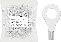 Vista 19 de haisstronica Conectores de cable no aislados, 30 terminales de horquilla de 1/4 ", kit de cobre con costura soldada AWG 8