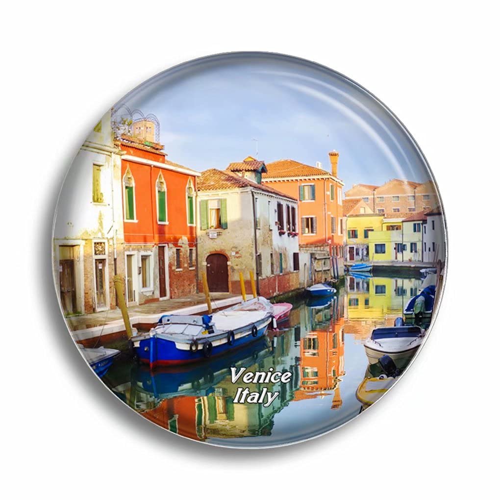 Magnete Frigorifero 3D Burano Venezia Italia - Souvenir Artigianale In Resina Fatta A Mano | Magnete Turistico Per Cucina, Regalo Per Collezionisti, Dimensioni 7x6.5 Cm, Peso 50g