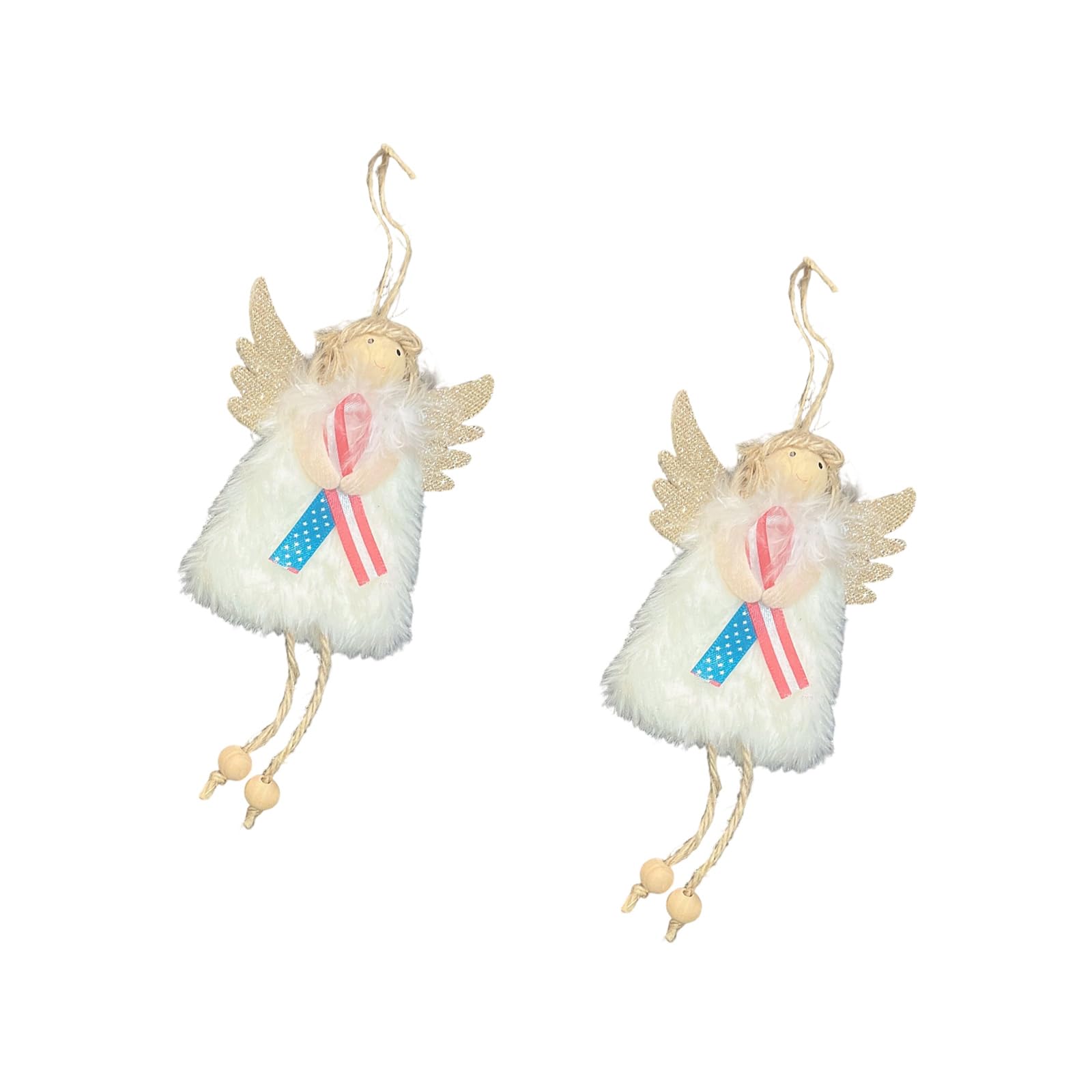 Buxuaaaa 2Pcs Plush Angel Ornament Christmas Tree Decoration for Mantels Wall Door Window Holiday Party and Patriotic Event Patriotic Angel Decoration