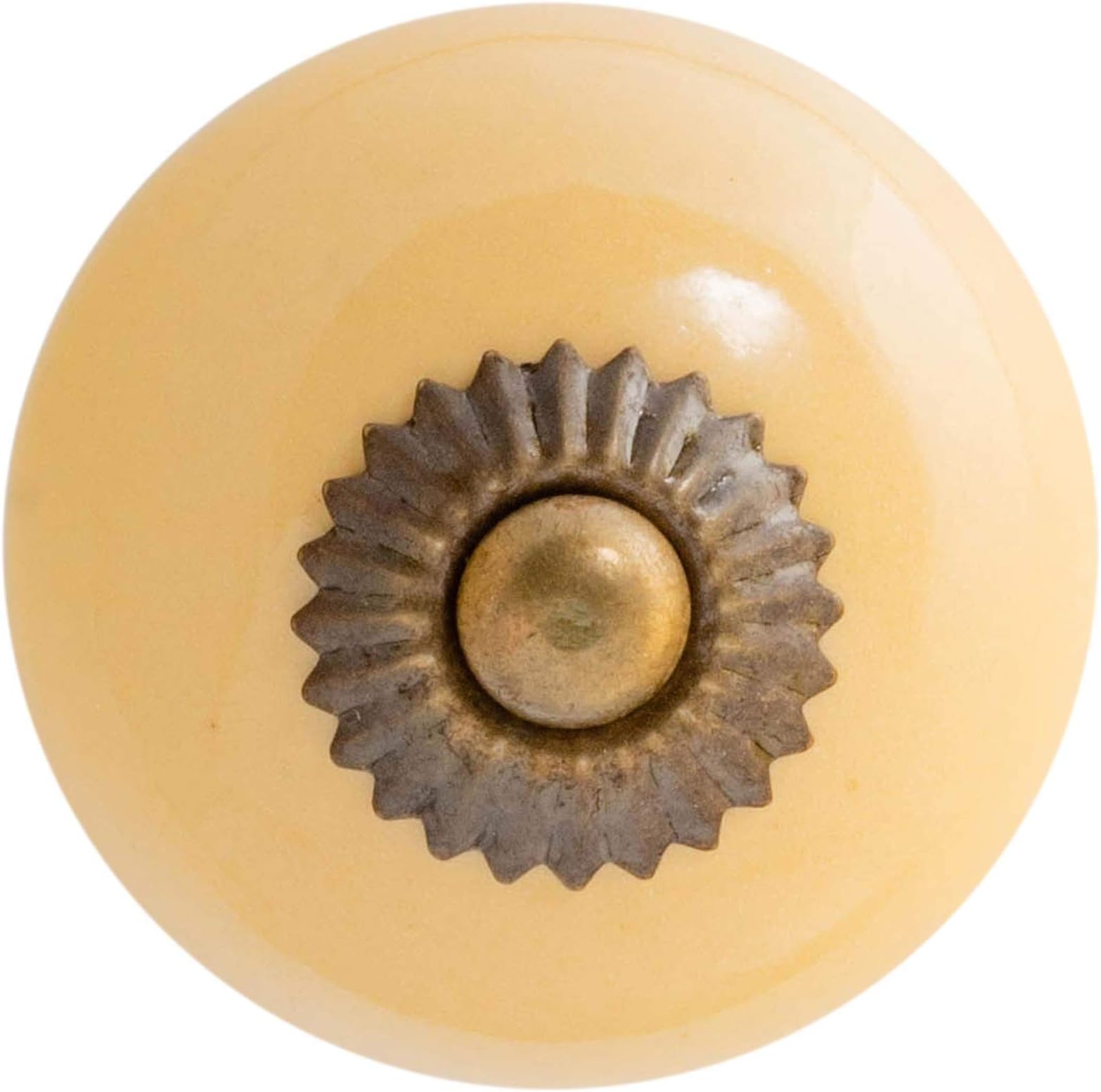Nicola Spring Ceramic Cupboard Drawer Handle Knob - Yellow