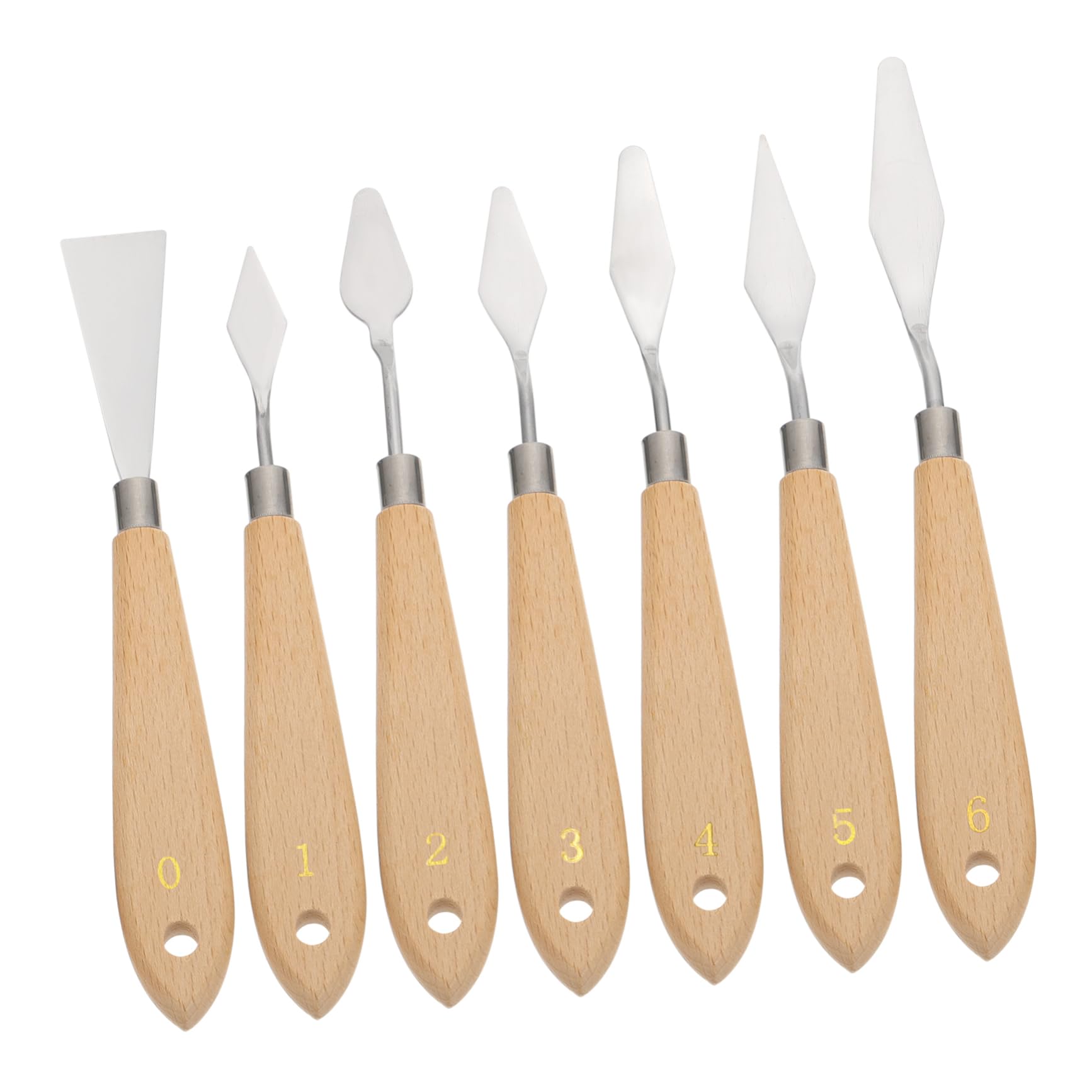 VILLCASE 7 in 1 Oil Painting Scrapers Gouache Spatulas Set Stainless Steel Blades Essential for Artists