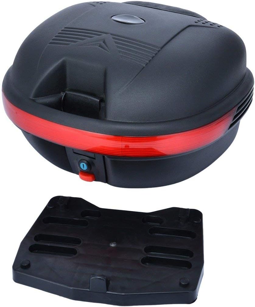 30L Motorcycle Tail Box Tour Scooter Top Box Luggage Trunk Lock&Key Storage Case