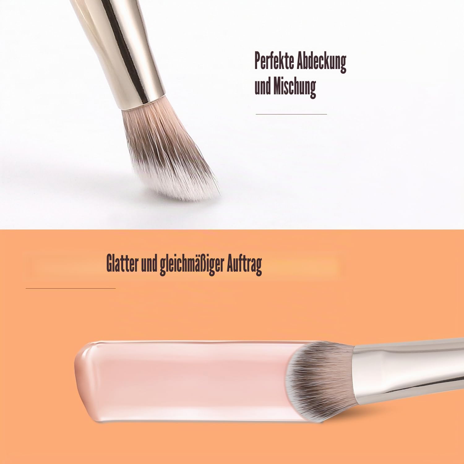 TEOYALL Concealer-Pinsel für die Augenpartie, kleine, flach abgewinkelte synthetische Borsten, makellose Abdeckung, Multitasking-Pinsel mit flüssiger Crème