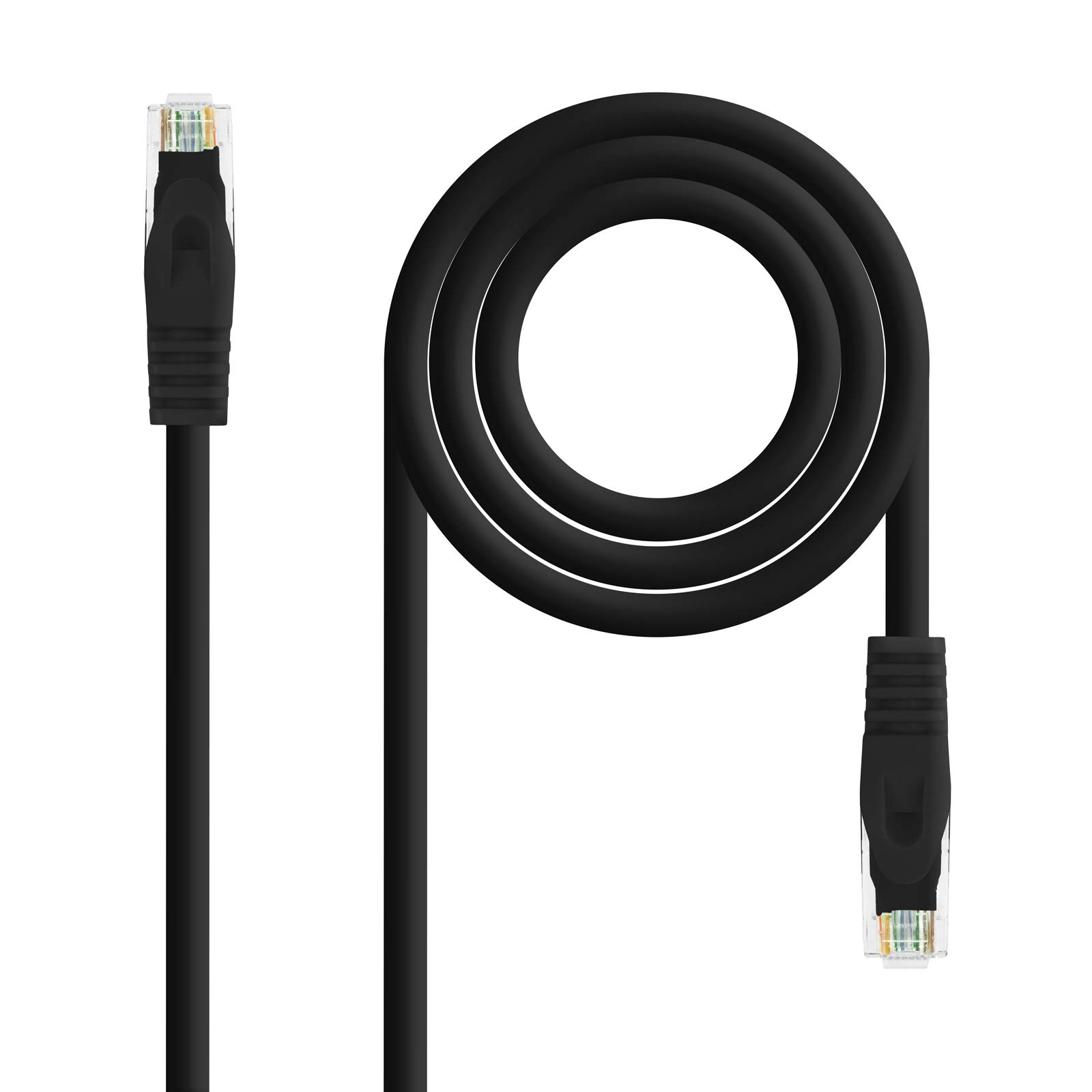 NanoCable 10.20.1805 - Cable de Red Ethernet RJ45 LSZH Cat.6A UTP, AWG24, 100% Cobre, Libre de alogenos, Gris, latiguillo de 0.5 mts