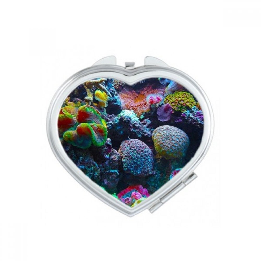 Miroir de poche compact océan corail coloré pour maquillage de voyage