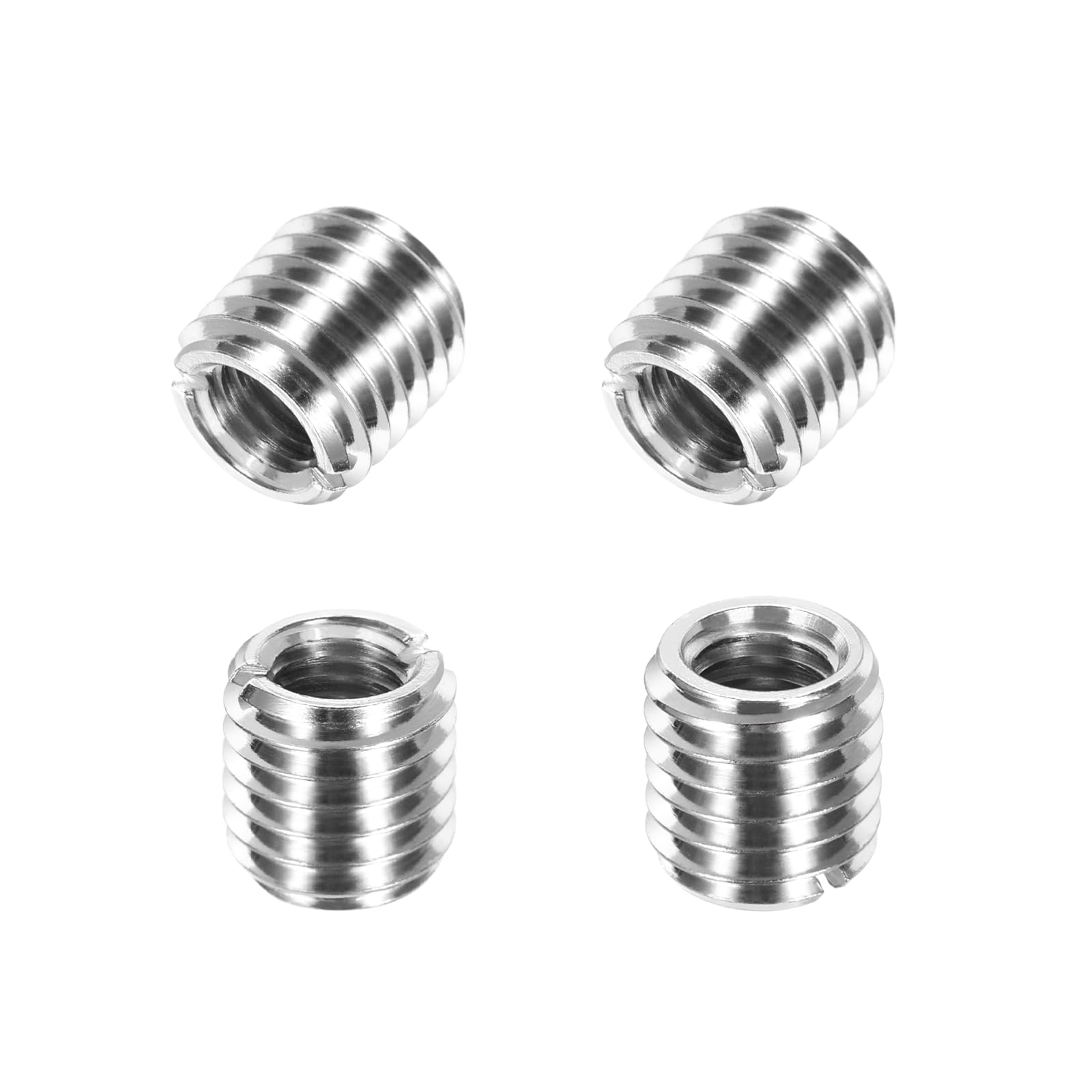 sourcing map 4Pcs 316 Stainless Steel Thread Reducing Nuts, M12x1.75 Male to M8x1.25 Female 10mm Long Metric Repairing Insert Nut Screw Threaded Adapters Sleeve Reducer Conversion Fastener โ image 1