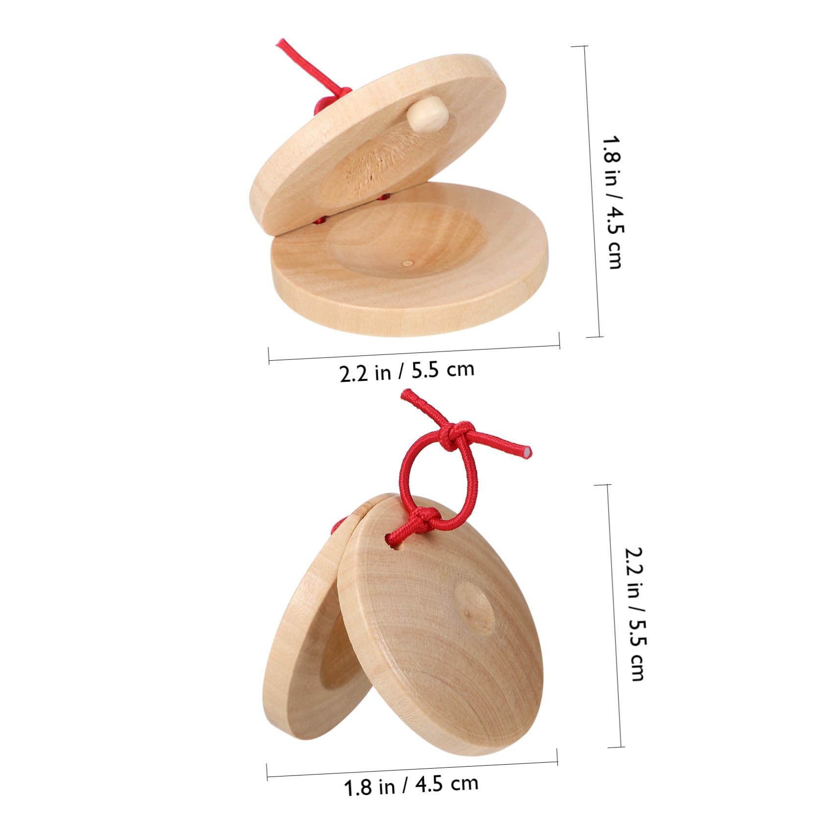 Juguete de Castañuelas para Niños Pequeños 24 Piezas de Madera | Plástico, Instrumentos Musicales Educativos, para Ñiño y Toddler, 12 12 Piezas
