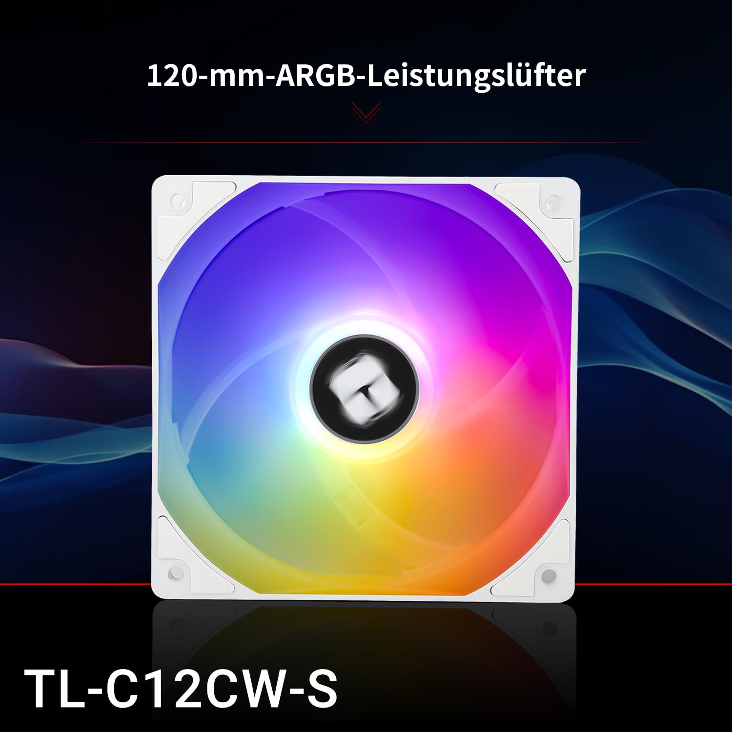 TR-Thermalright TL-C12CW-S wentylator CPU PWM ARGB 120 mm, cichy wentylator 1550 RPM, biały wentylator CPU, może być sparowany z obudową / chłodnicą procesora