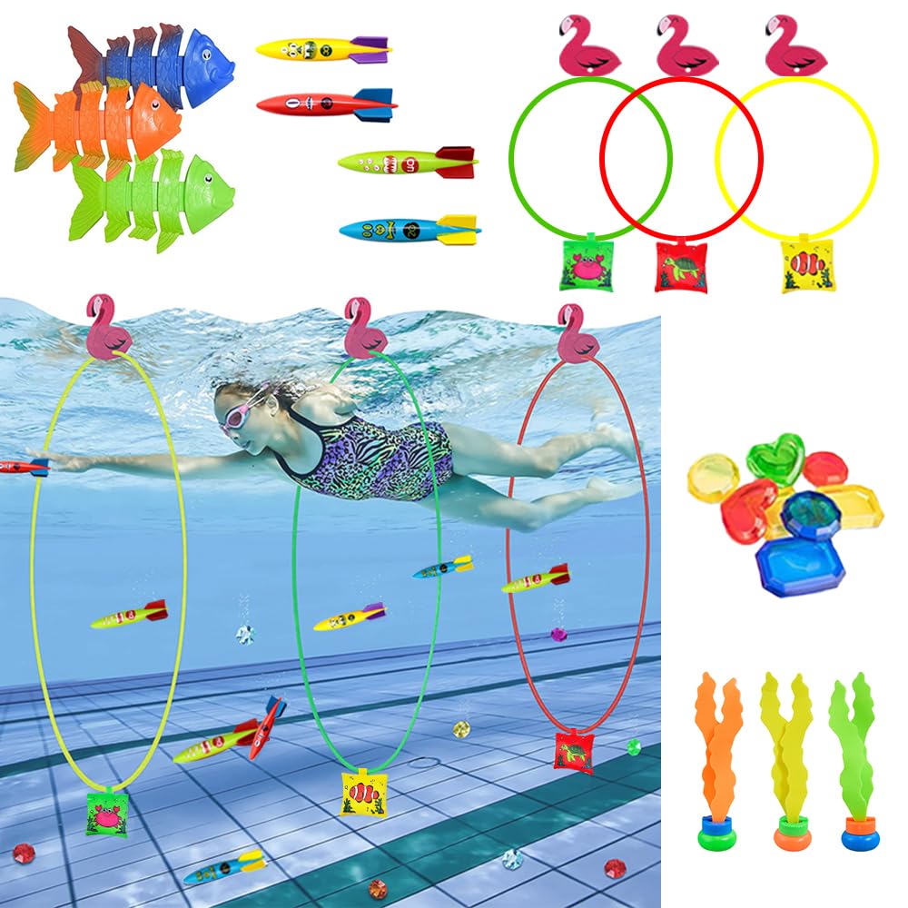 Jiahuade Anillos de Buceo para Niños, Juegos Acuáticos, Juguetes de Piscina.