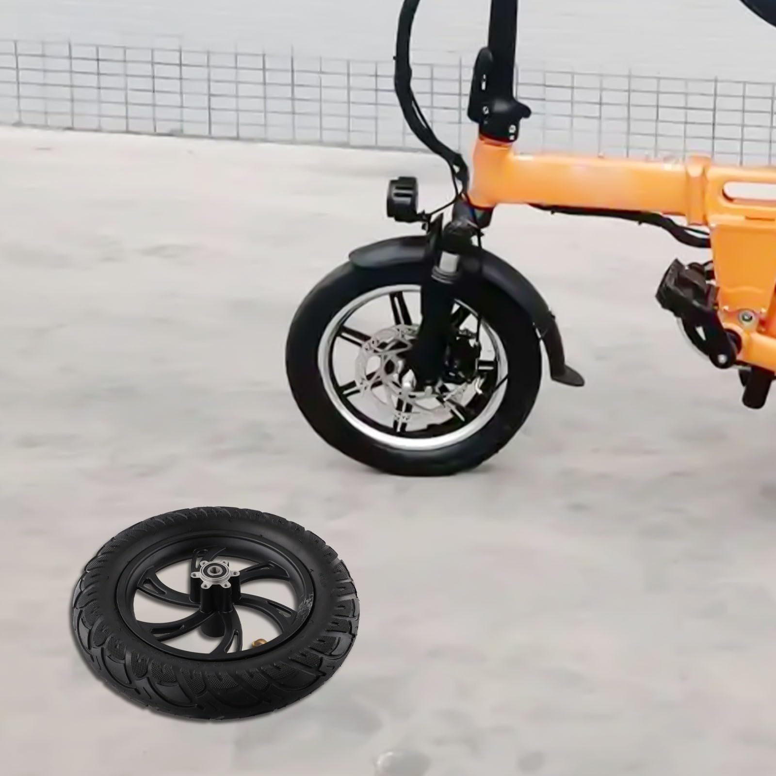 Roue avant pour scooter électrique 12" modèle 62203, caoutchouc et alliage d'aluminium