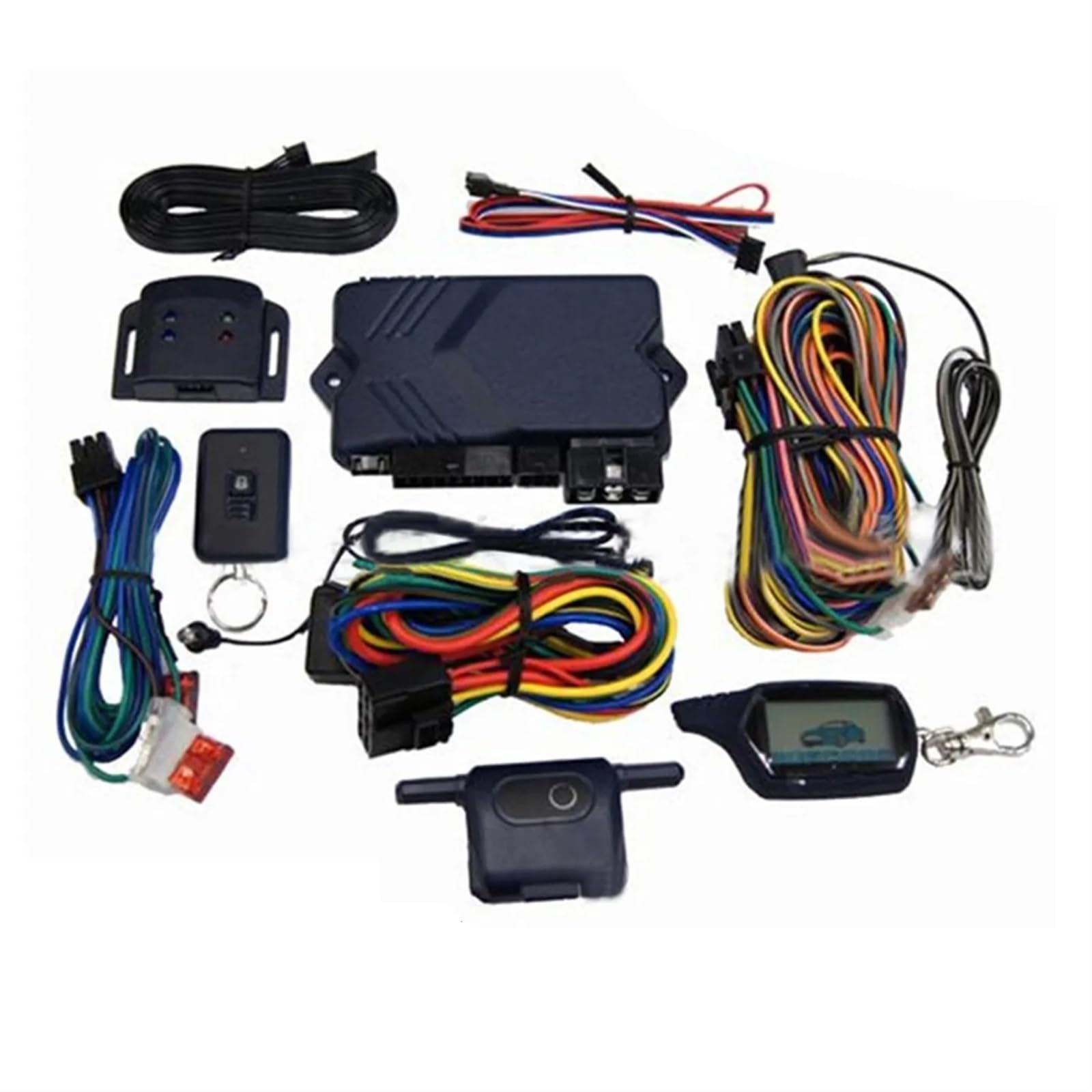 Sistema de Alarma bidireccional for Coche con Arranque Motor, Caja Mando a Distancia LCD Cubierta Silicona