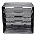 EasyPAG Paper Trays for Classroom 5 Tier Mesh Desk Organizer Shelves A4/Letter Size File Folder Organizer Shelf for Office, School, Home, Black