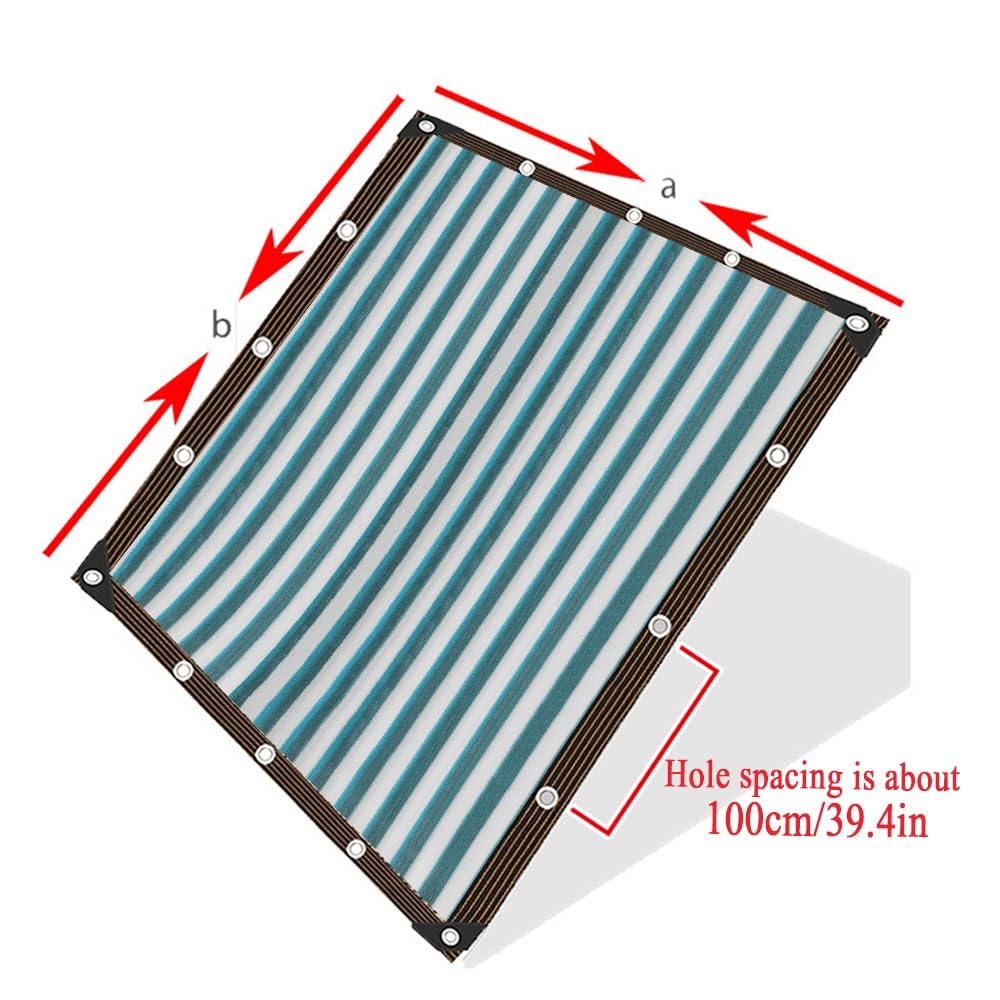 90% ochrona przed promieniowaniem UV - siatka w zielone i białe paski do szklarni Pera Patio - wiele rozmiarów (9,3 x 26 m)