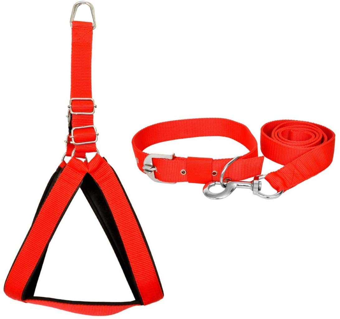 VIP Collection Dog Collar,Harness, and Leash Set-Adjustable,Durable and Stylish for All Breed Dogs Comfortable for Walking and Training Color-Red-Black (Large) (B07YTXBMLH) Amazon Price History, Amazon Price Tracker
