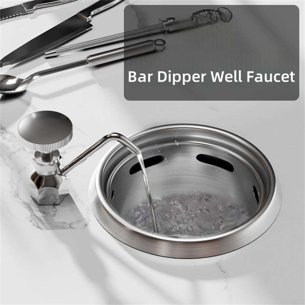 Barspüle kompatibler Dipper Brunnen für Kaffeeservice, zum Waschen von Kaffeelöffeln, Schaufeln und kleinen Lebensmittelhandhabungswerkzeugen (Wasserhahn)