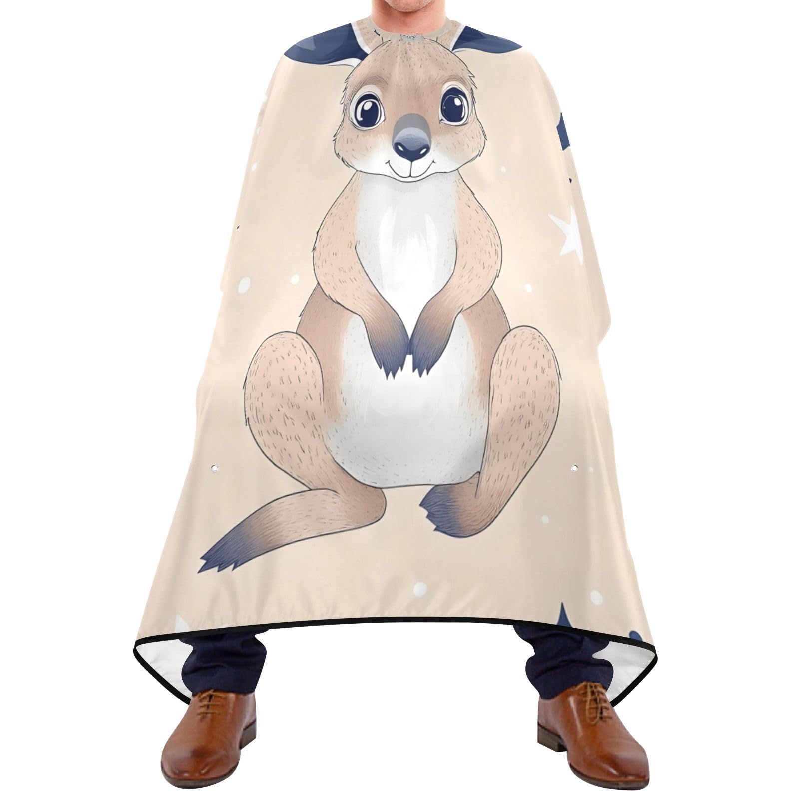Hezely Cute Kangaroo Hair Dye Cape, Barber Cape for Adults,Waterproof Salon Cape,Waterproof Hairdressing Styling Hair Cutting, 65