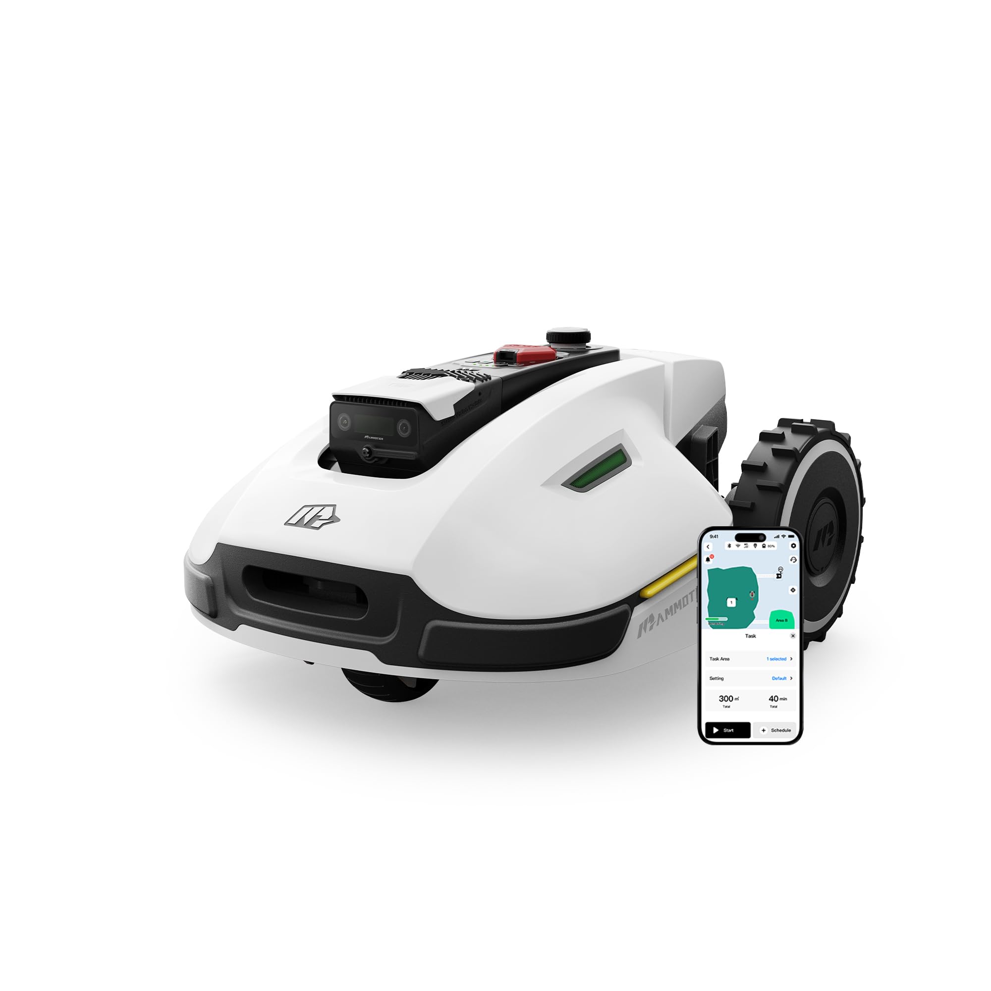 Mammotion Yuka 3000 Robot Lawn Mower, Perimeter Wire free,Recommended 3000 m, Max.4000 m,Equipped with Ultrasense Al vision, Handles 45% slopes Cutting Heights 20-90mm, Automatic Mapping