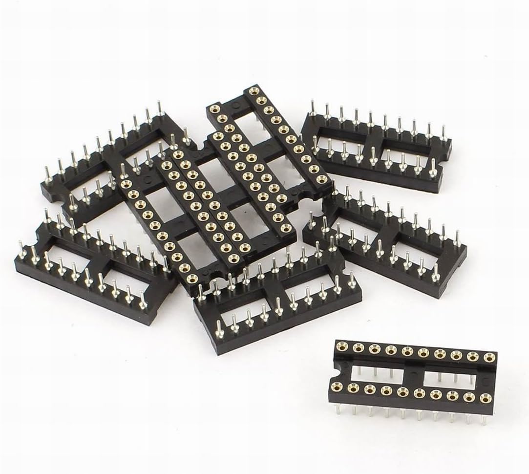 Ucland 10pcs 20P Dual Row Female DIP SIP Round IC Socket