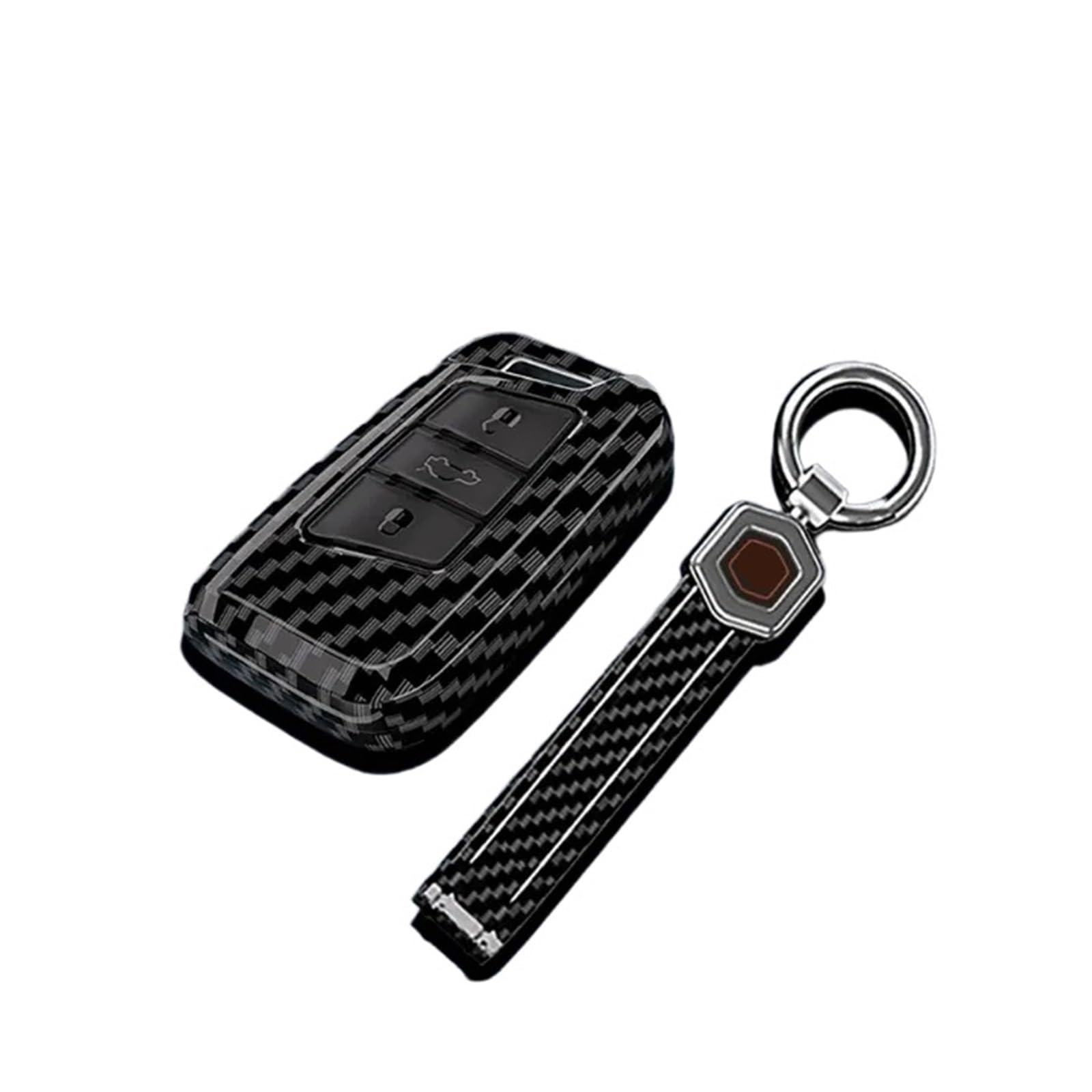 Custodia for chiave auto in fibra di carbonio for Passat B8 Magotan | Guscio portachiavi in ​​ABS di alta qualità, vestibilità precisa, protezione duratura, elegante aspetto carbonio(Carbon set3)
