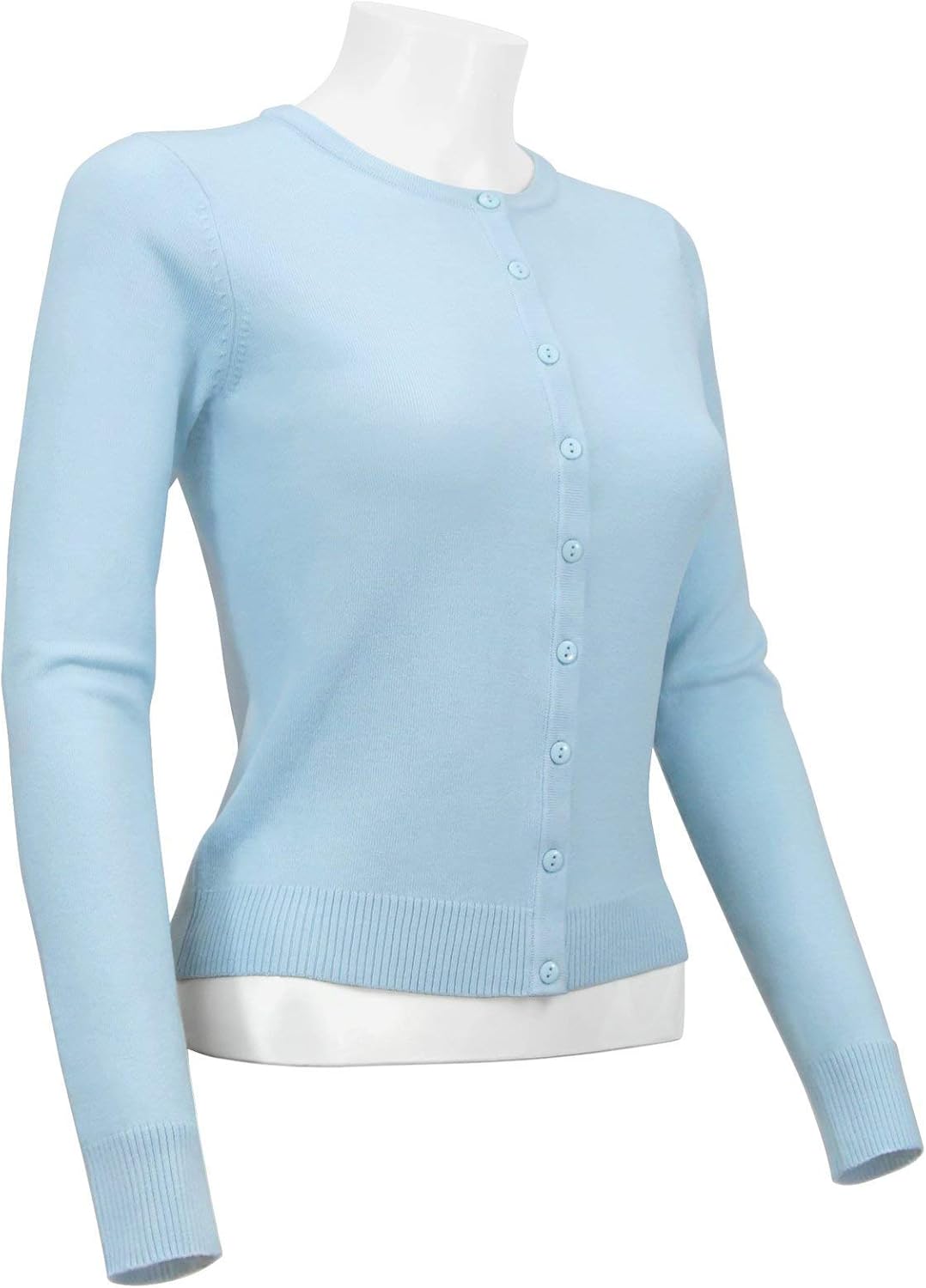 YEMAK Women's Knit Cardigan Sweater – Long Sleeve Crewneck Basic Classic Casual Button Down Soft Lightweight Knitted Top - Image 3