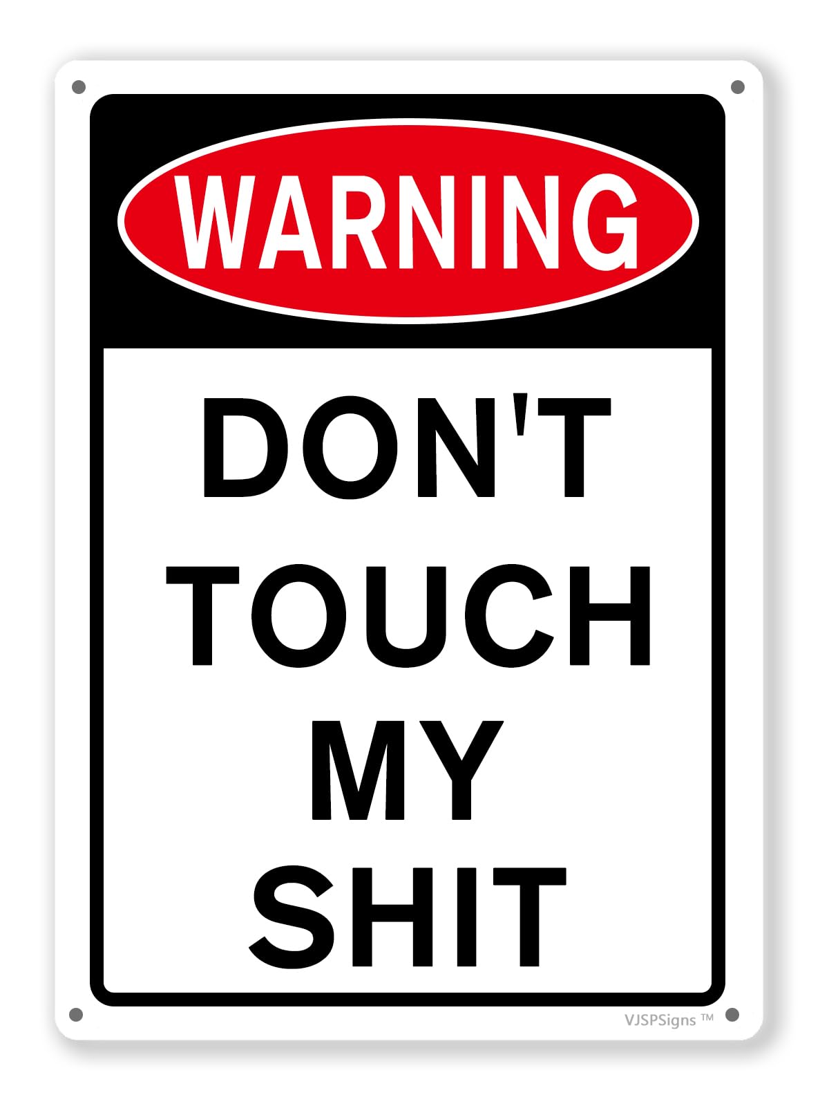 peiyeety Funny Sarcasm Signs,Don't Touch Sign,Garage Man Cave Decor Sign Don't Touch 8"X12" Metal Aluminum Sign
