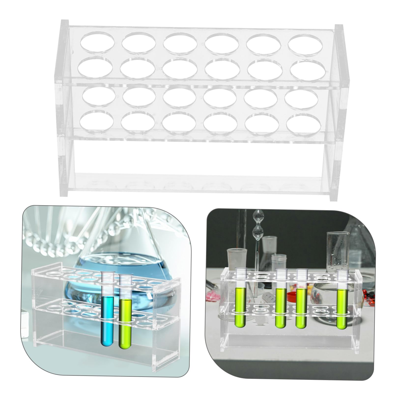 Cabilock 5 Piezas Gradilla Tubo De Ensayo Muestra Tubo Transparente Soporte Para Tubo Dosificador Estante Para Soporte De Tubos De Ensayo Soportes Para Tubos De Ensayo Acrílico