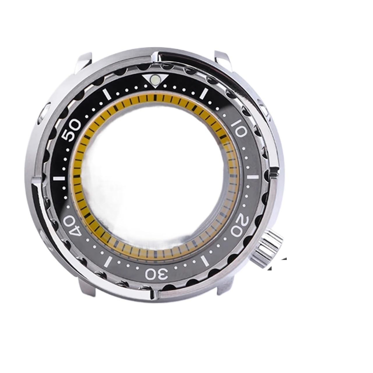 1 szt. Koperta zegarka stalowa super świetlista puszka tuńczyka szafirowe szkło zegarek do nurkowania pasuje do Seiko do NH35/NH36 mechanizm automatyczny Mod(Yellow)