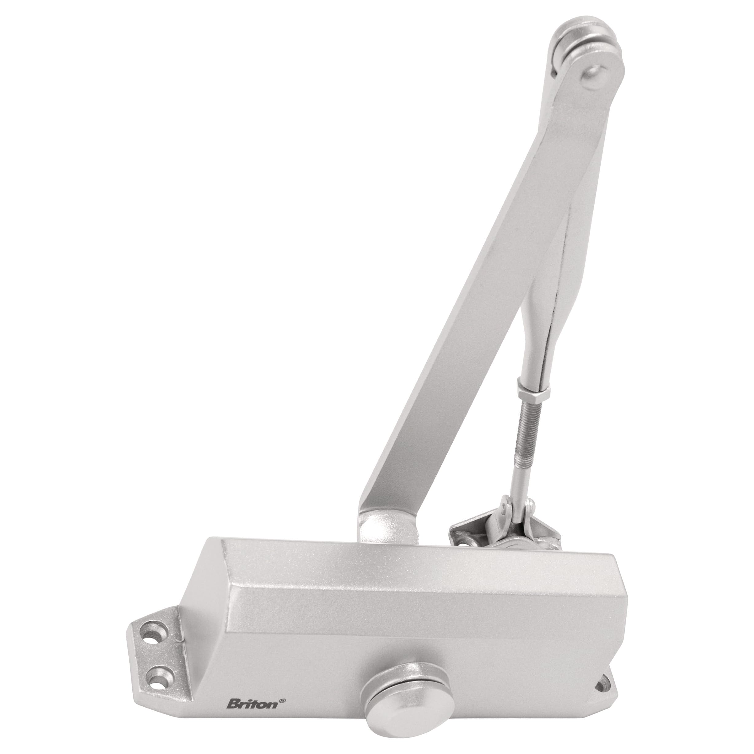 Briton 121 Budget Overhead Closer, Door Closer, Power Size 3, FIG 1, Silver