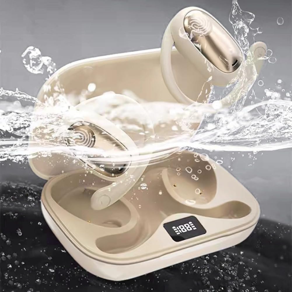Cuffie sportive da appendere, Bluetooth, Sporty Hanging Ear Earphones, 5.4 Bluetooth, sport, 60 ore, con custodia di ricarica, indicatore LED, IPX5 impermeabile (3 pezzi)