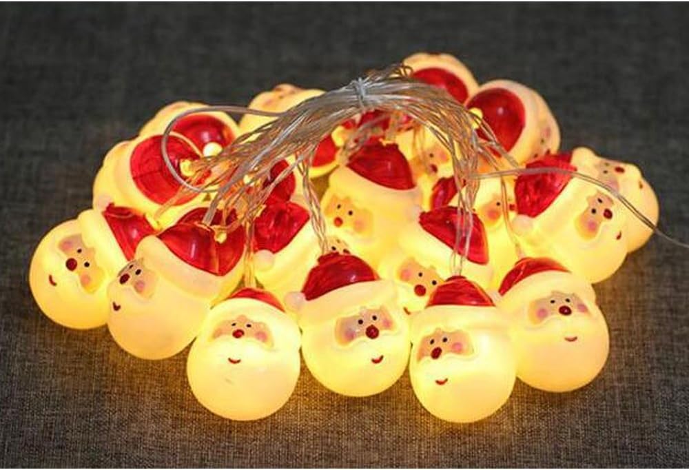 PICCASIO Fairy String Lights Christmas Santa Claus Night Light Xmas Indoor Tree Decorations for Holiday Party - Warm White, Santa Claus 20LED/19ft