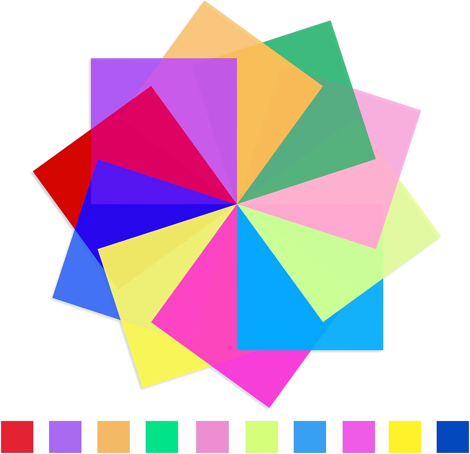 Sakolla 12 x 12 Inches Lighting Gel Filter 10 Pcs