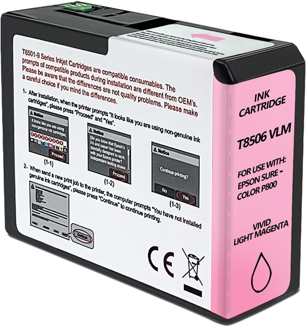 YOUEXPERT T850 Ink Cartridge Remanufactured T8506 T850600 Light Magenta Ink Cartridge Replacement for Epson Surecolor P800 Printer (Light Magenta,1 Pack)