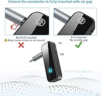 Vista 7 de JXTZ Adaptador auxiliar Bluetooth 5.3 para automóvil, transmisor Bluetooth inalámbrico 2 en 1 y receptor para auriculares, altavoz de audio