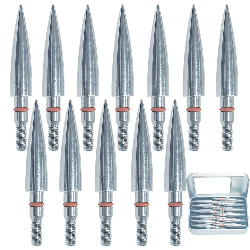 100/125/150/200/300 Grains Archery Field Points Practice Field Tips, Archery Target Practice Hunting Arrow Tip for Recurve, Compound Bow Crossbow, Stainless Steel Screw in Broadheads