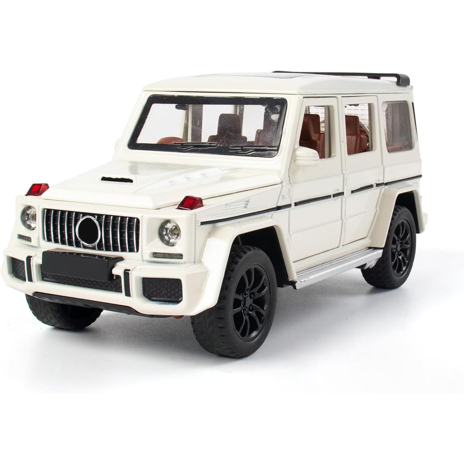 MODVKVK G63 AGM 1/32 Toy Model Car with Light & Music, Pull-back Function, Alloy Die-cast, Ideal for Children from 3 Years and Car Collectors (White)
