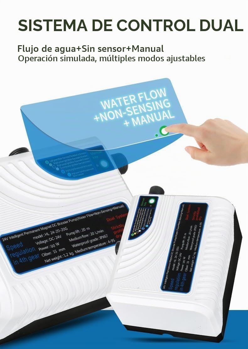 Bomba de refuerzo de presión de agua automática 280W Controlador sin escobillas DC 24V 43L/min para grifo ducha hogar cocina montada en pared