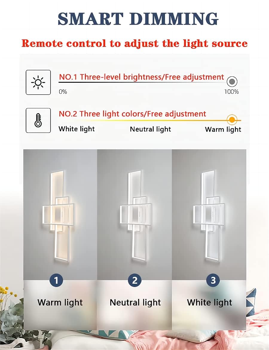 Plafon Led Techo Moderno, Gran Lámpara de Techo LED Regulable con Mando a Distancia, 3000K-6000K Rectangular Luz De Techo del para Dormitorio Comedor Cocina Salón, Blanco (80x45x9cm)
