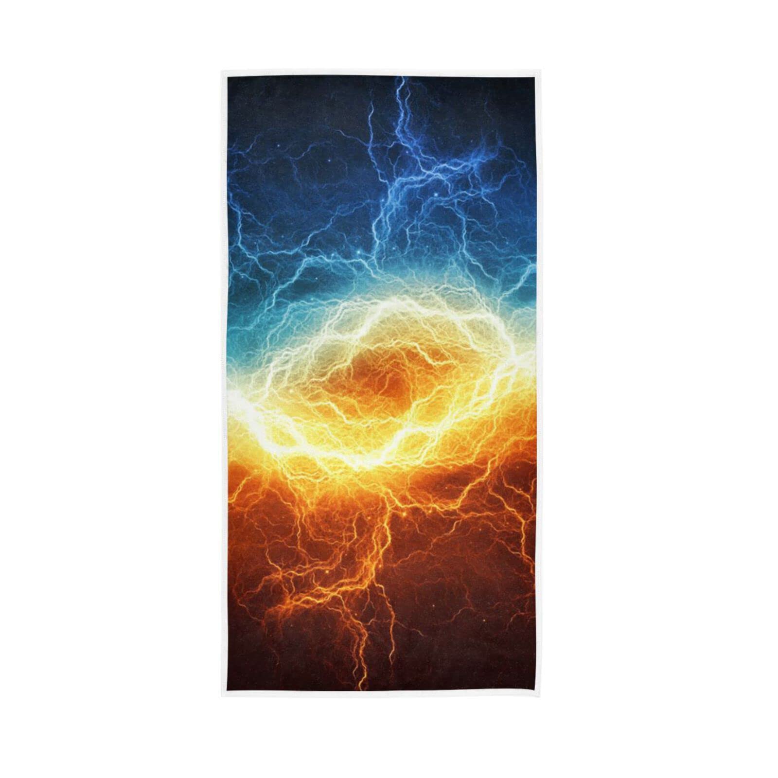 HUYGD Hand Towels Red Fire Blue Ice Decor Fingertip Soft Face Towel Absorbent Bathroom Kitchen Towels