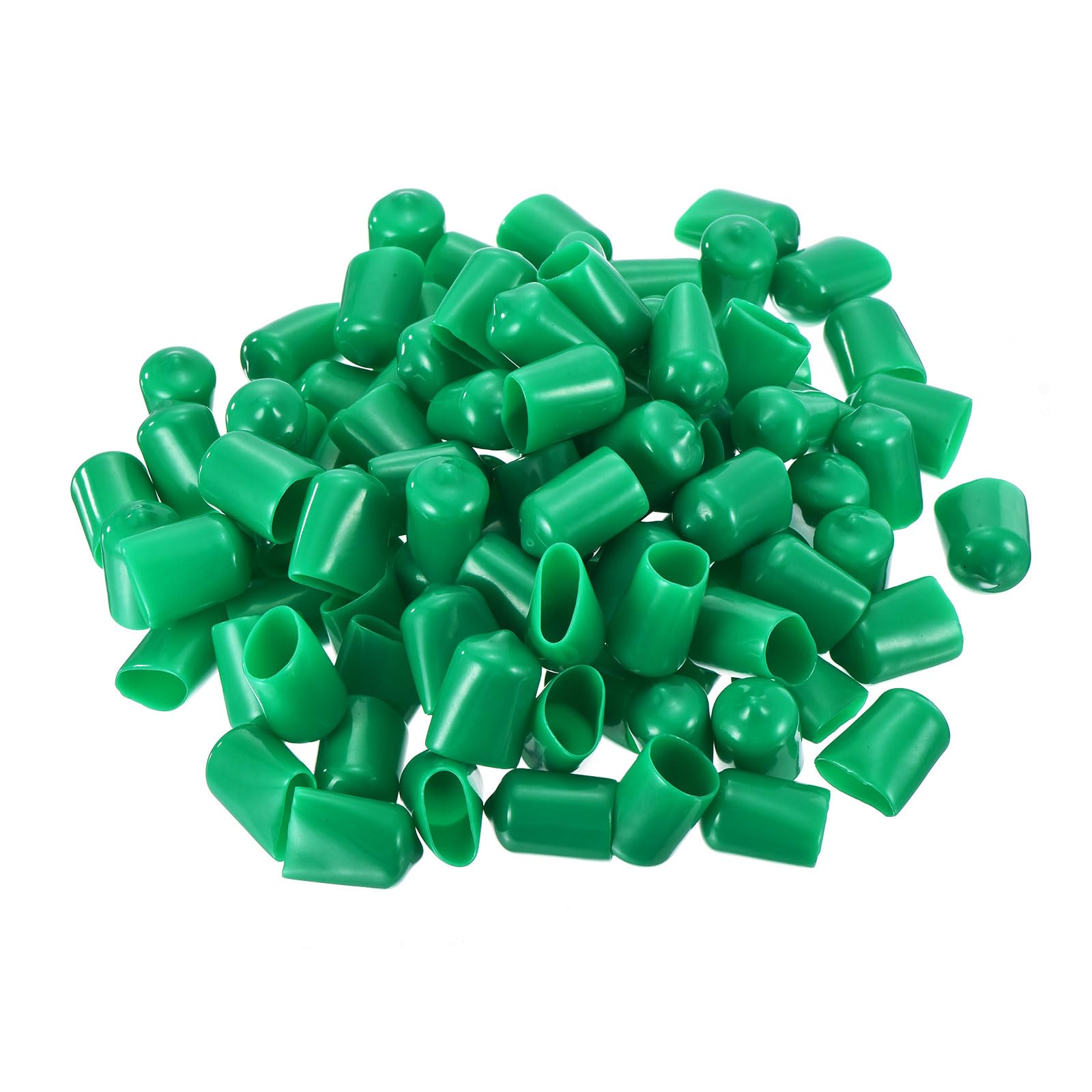 uxcell 100pcs Rubber End Caps 15.5mm ID Vinyl Cap Cover Screw Protectors Dark Green