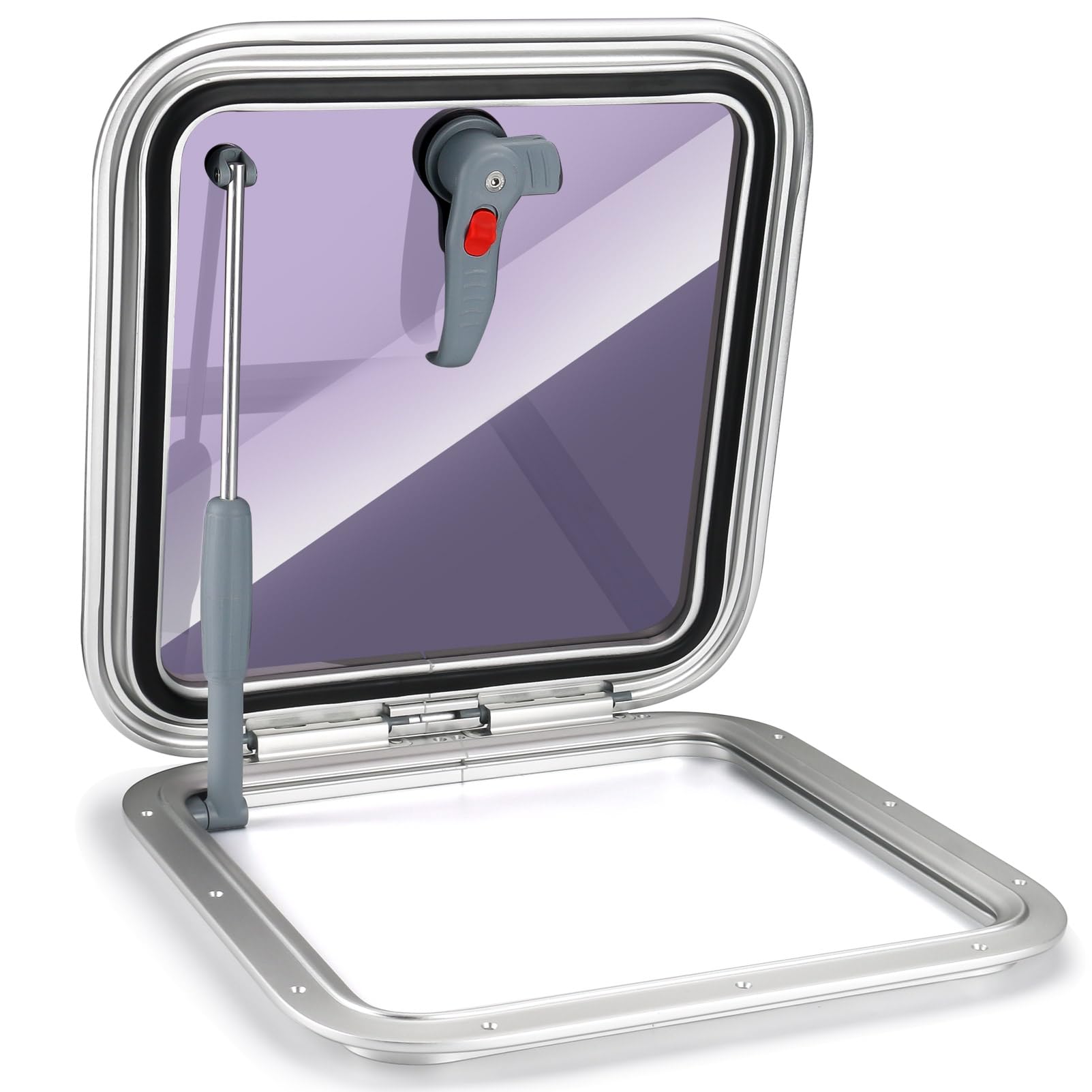 Smart Marine Boat Porthole Window Anodized Aluminum Frame Square Portlight Boat Hatch Lids 16.7 inch 095AA36