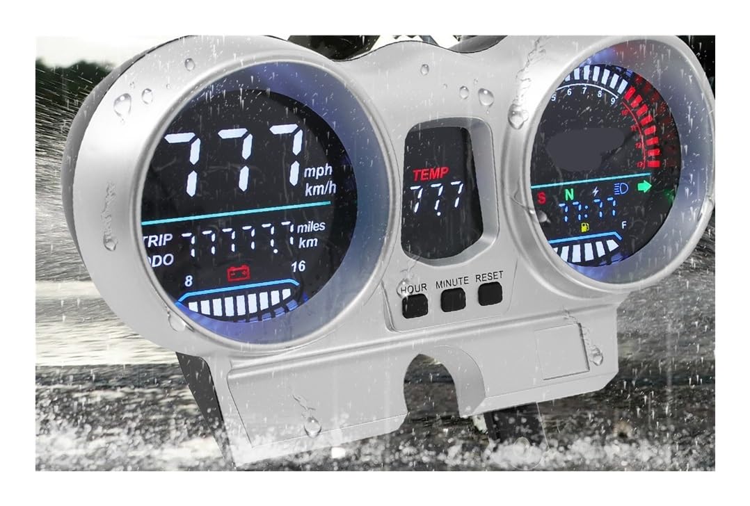 Compteur de Vitesse Digital Moto Compteur De Vitesse Numérique 12 V pour Moto, Tachymètre, Odomètre, Tableau De Bord pour CBX250 CBF250 pour Twister 2001-2008