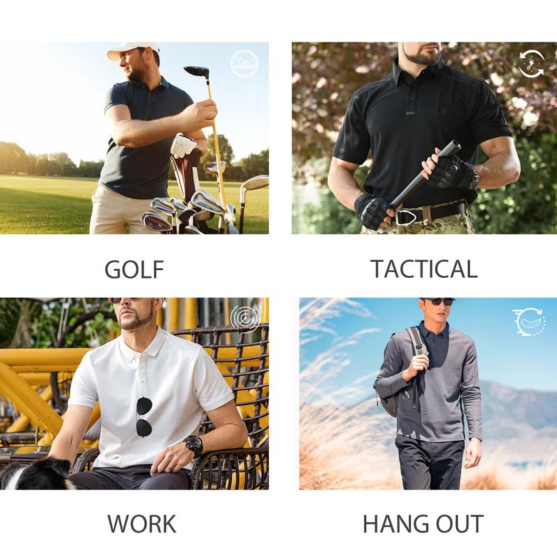 Long Sleeve Polo Shirts for Men Quick Dry Performance Polo T Shirts Collared Tactical Shirt Athletic UPF Golf Shirts4