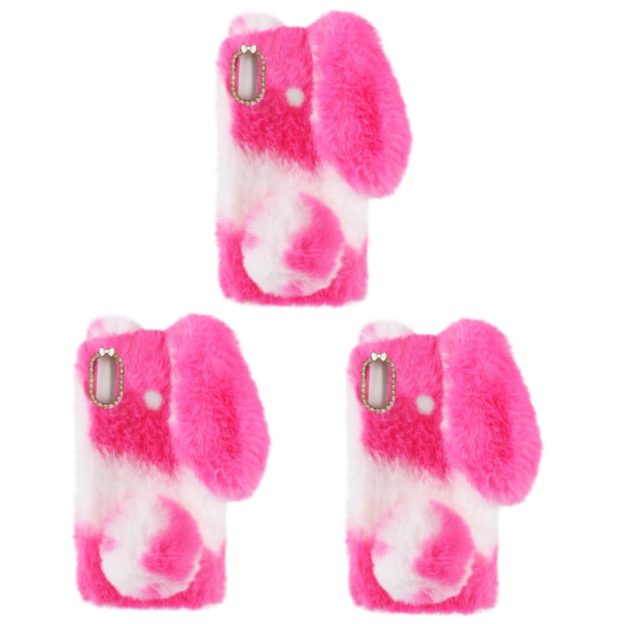 Uonlytech 3piezas Funda De Teléfono Peluda TPU Compatible con Carcasa Esponjosa y Agradable Al Tacto Diseño Elegante y Duradero para Uso Diario